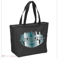 Philadelphia Skyline Shaped Into Football Tote Bag thumb 2
