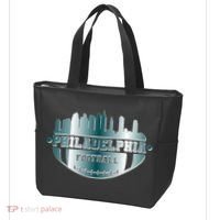 Philadelphia Skyline Shaped Into Football Tote Bag thumb 3