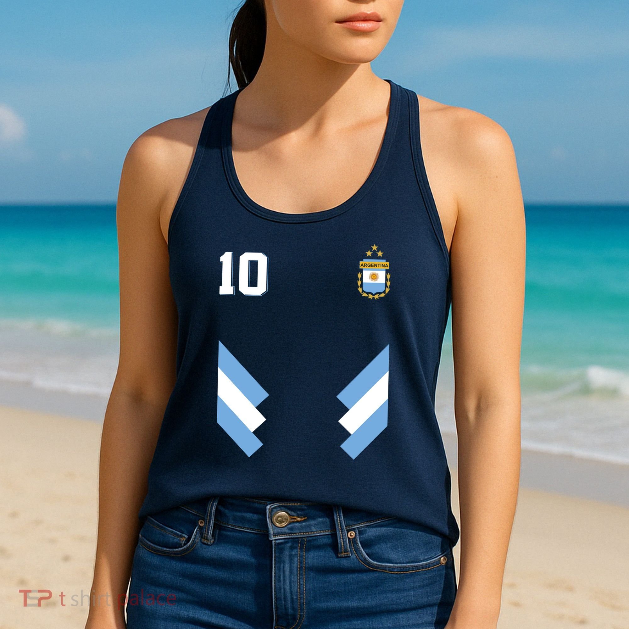 Pro Soccer Specialists #10 Argentina Jersey Soccer Women's Tank Top