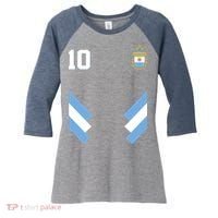 Pro Soccer Specialists #10 Argentina Jersey Soccer Women's Tri-Blend 3/4-Sleeve Raglan Shirt thumb 0