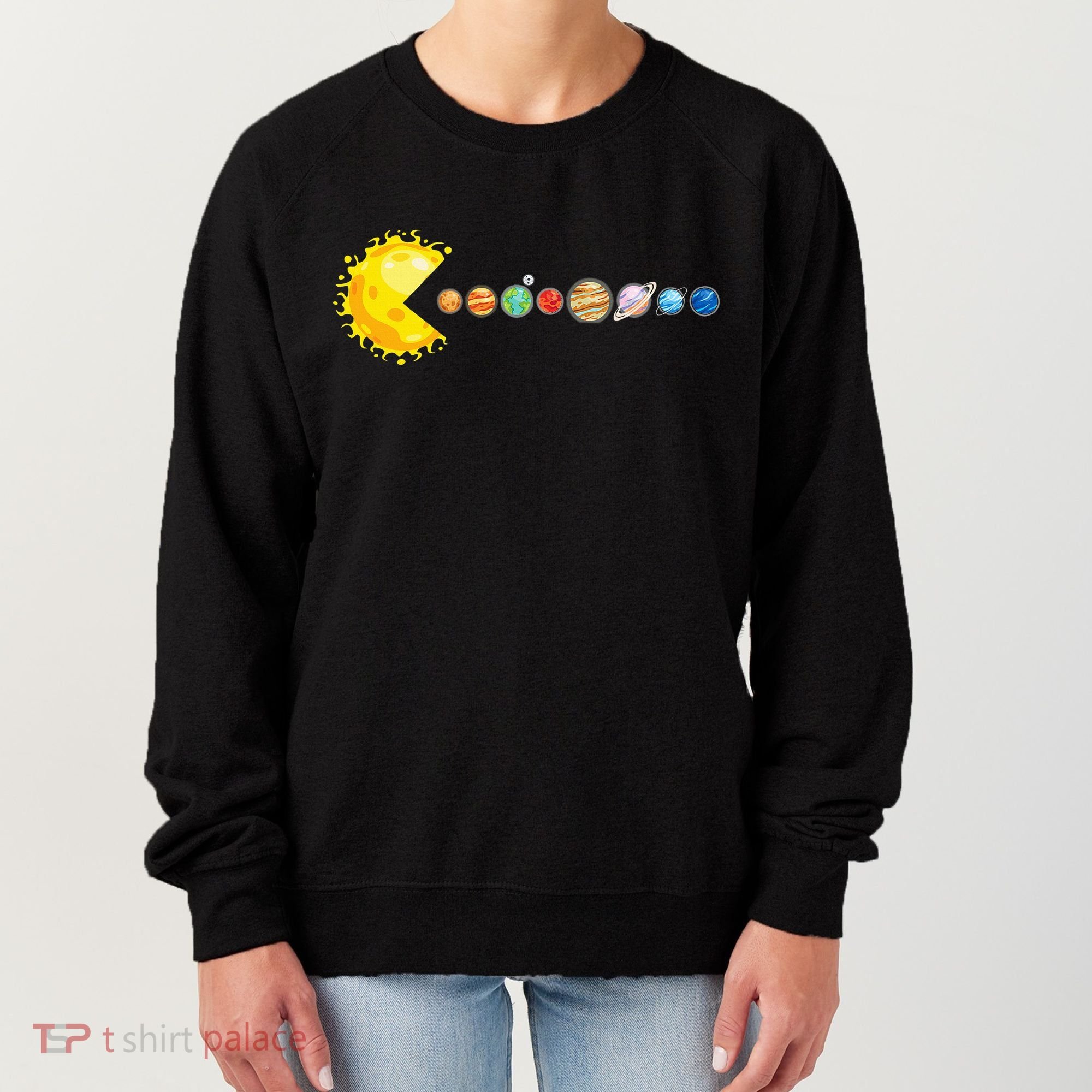 Planetary System Star Eating Planets Sun Funny Astronomy Women's Sweatshirt