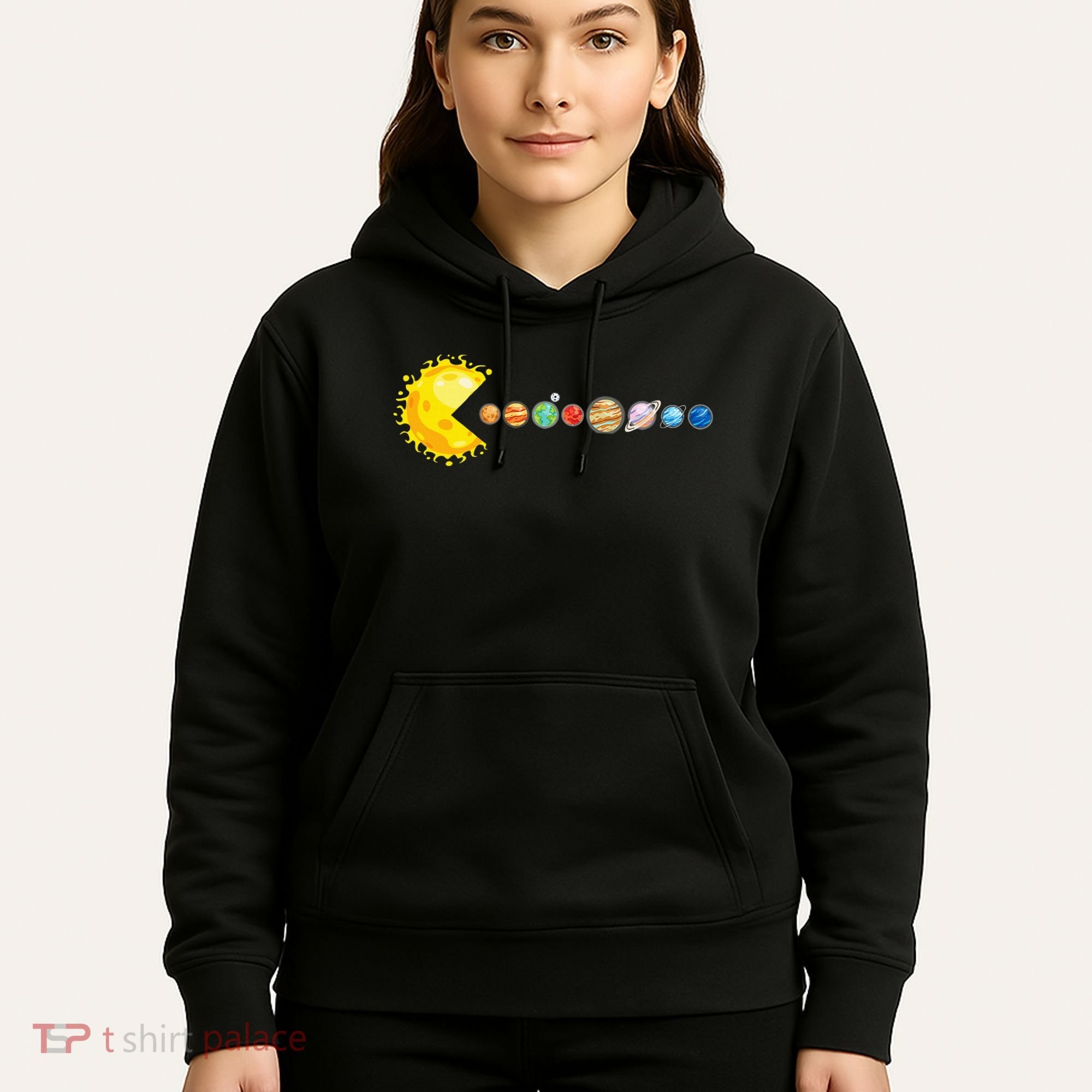 Planetary System Star Eating Planets Sun Funny Astronomy Hoodie