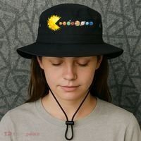 Planetary System Star Eating Planets Sun Funny Astronomy Bucket Hat thumb 3