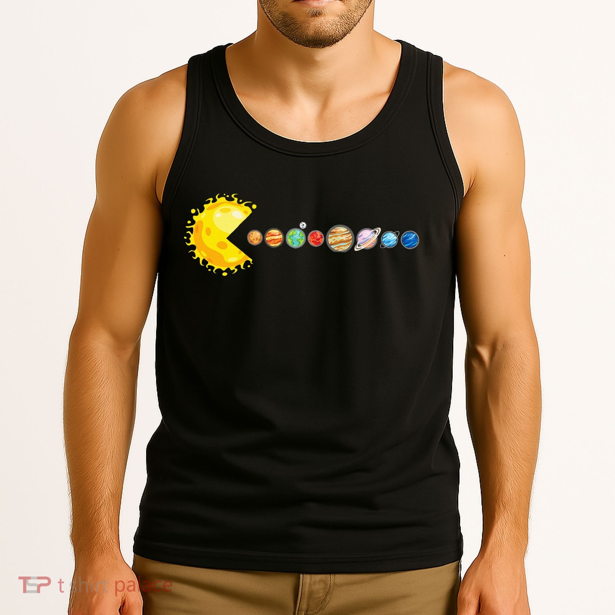 Planetary System Star Eating Planets Sun Funny Astronomy Tank Top