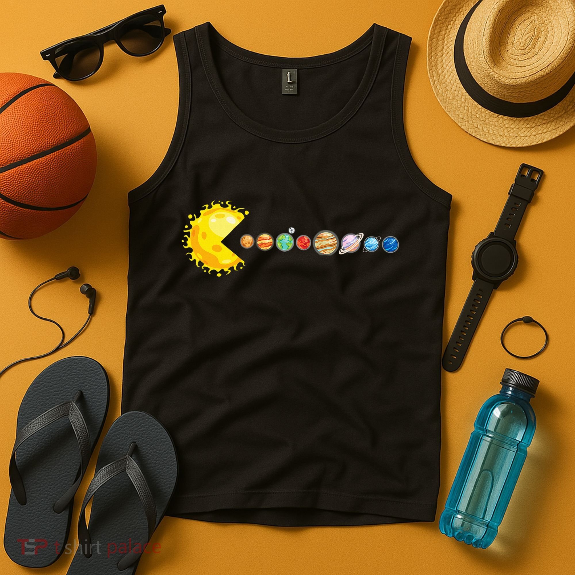 Planetary System Star Eating Planets Sun Funny Astronomy Tank Top