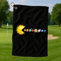 Planetary System Star Eating Planets Sun Funny Astronomy Golf Towel thumb 1