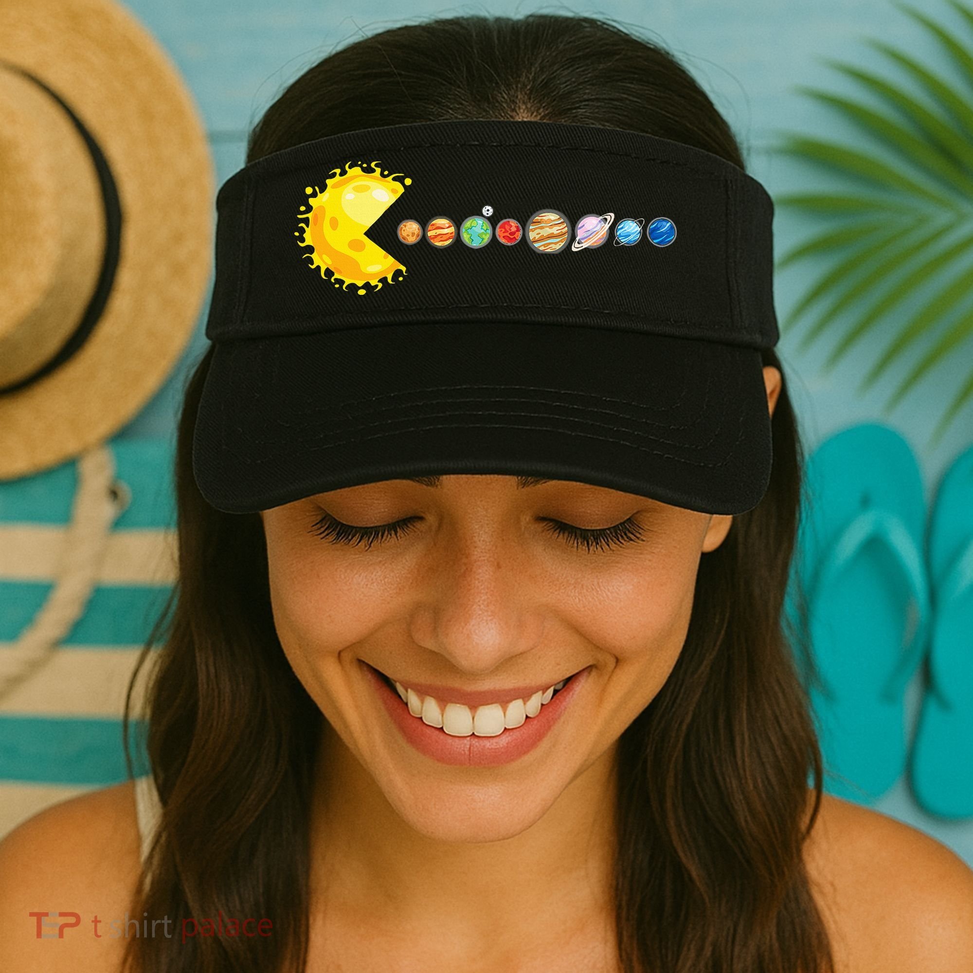 Planetary System Star Eating Planets Sun Funny Astronomy Visor