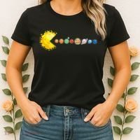 Planetary System Star Eating Planets Sun Funny Astronomy Women's T-Shirt thumb 2