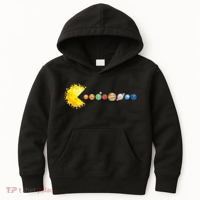 Planetary System Star Eating Planets Sun Funny Astronomy Kids Hoodie