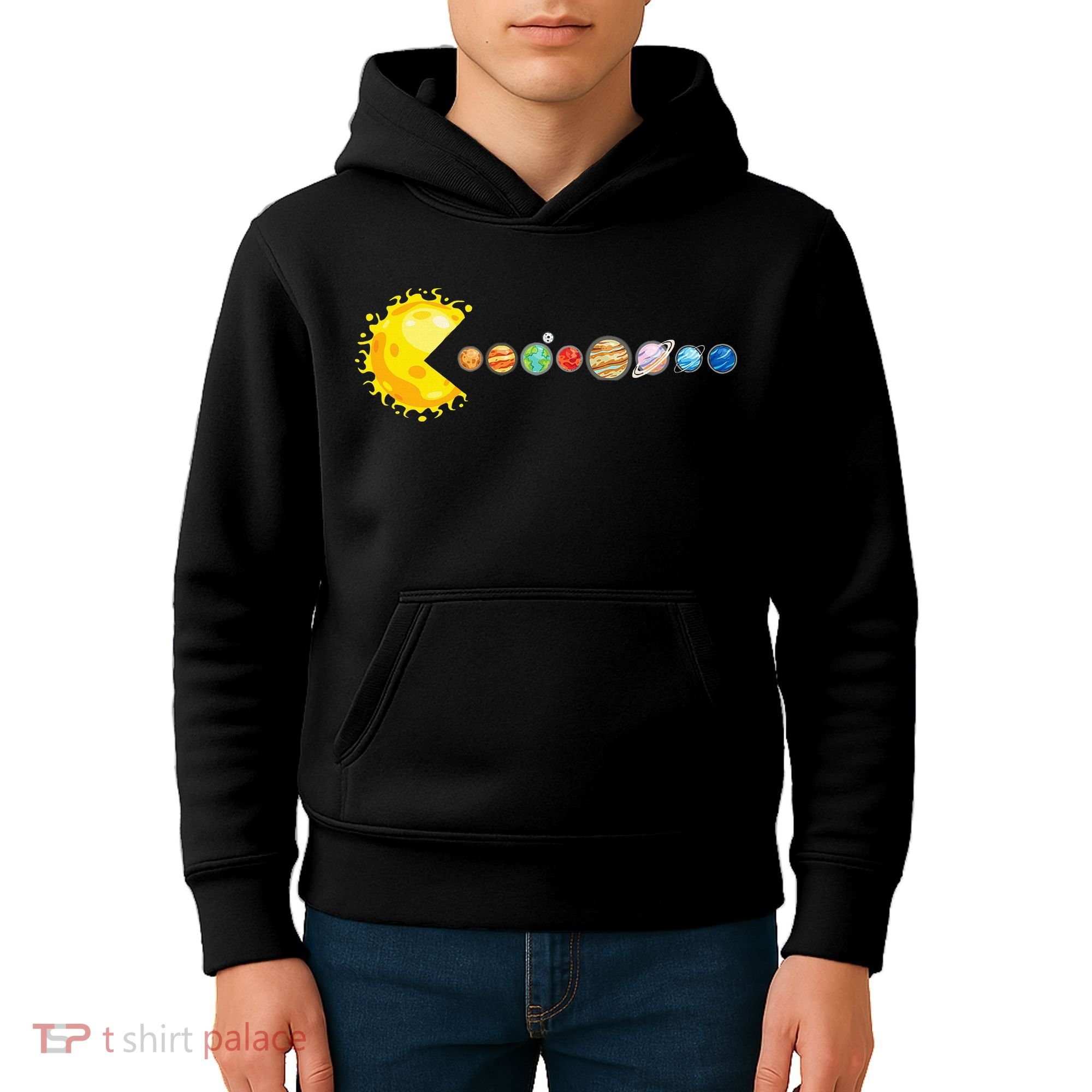 Planetary System Star Eating Planets Sun Funny Astronomy Kids Hoodie