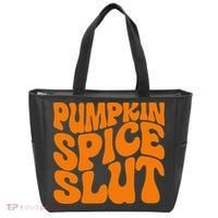 Pumpkin Spice Slut Funny Inappropriate Fall Halloween Tote Bag thumb 0