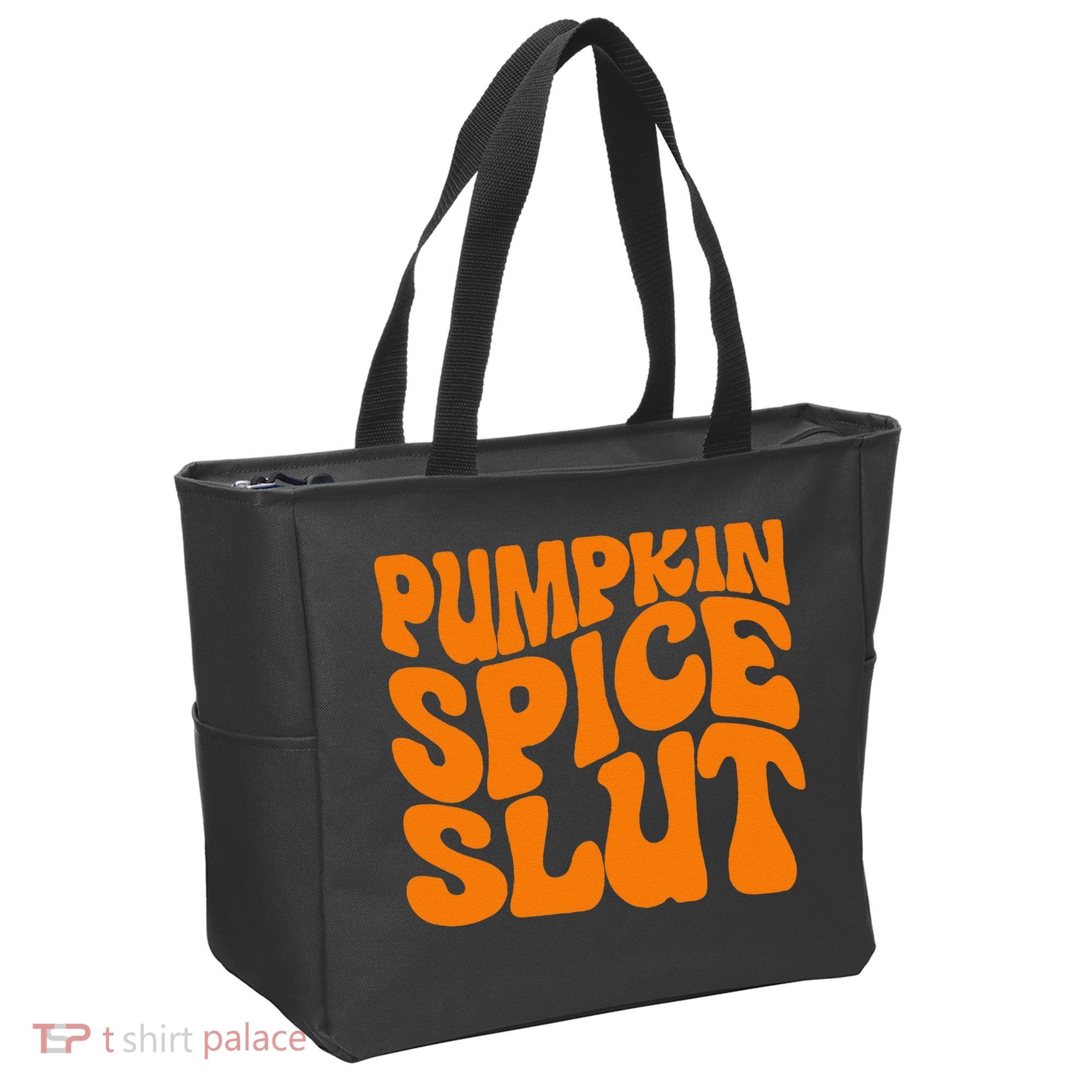 Pumpkin Spice Slut Funny Inappropriate Fall Halloween Tote Bag