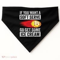 Pickleball Soft Serve Ice Cream Funny Pickleball USA-Made Doggie Bandana thumb 0