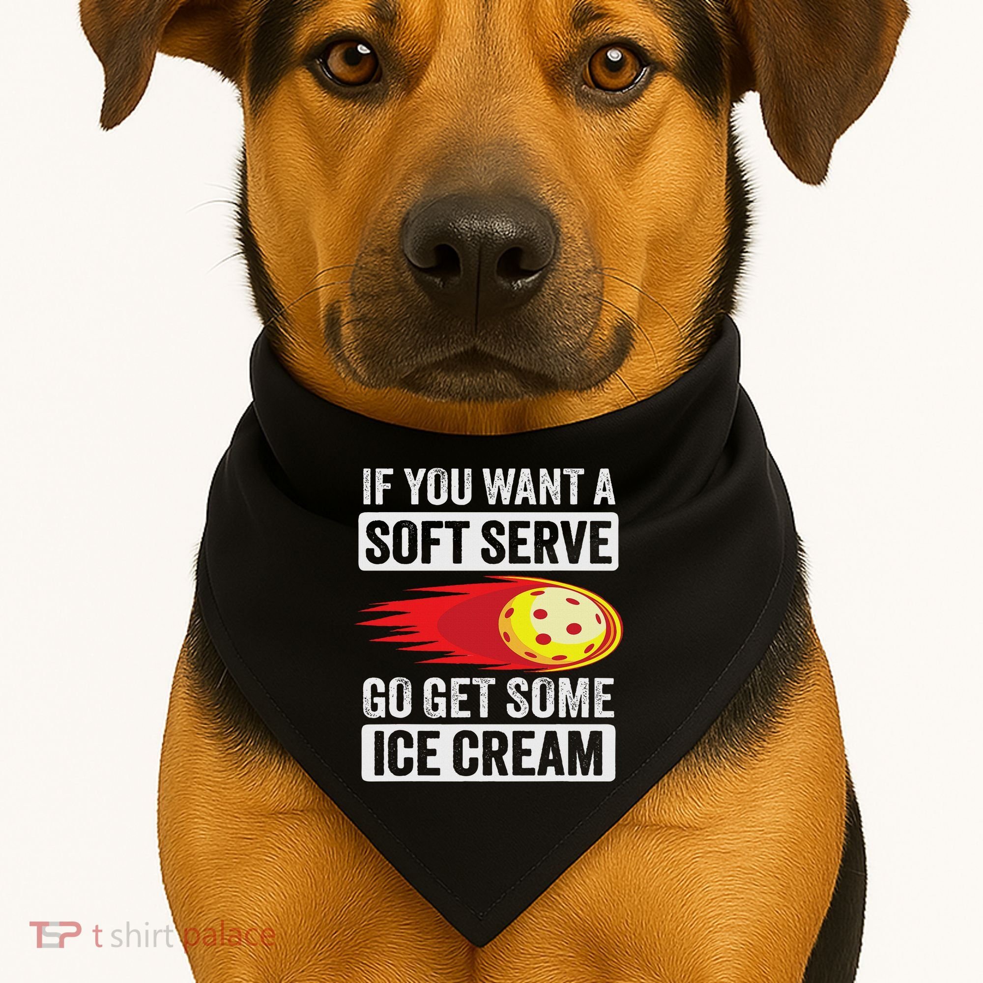 Pickleball Soft Serve Ice Cream Funny Pickleball USA-Made Doggie Bandana