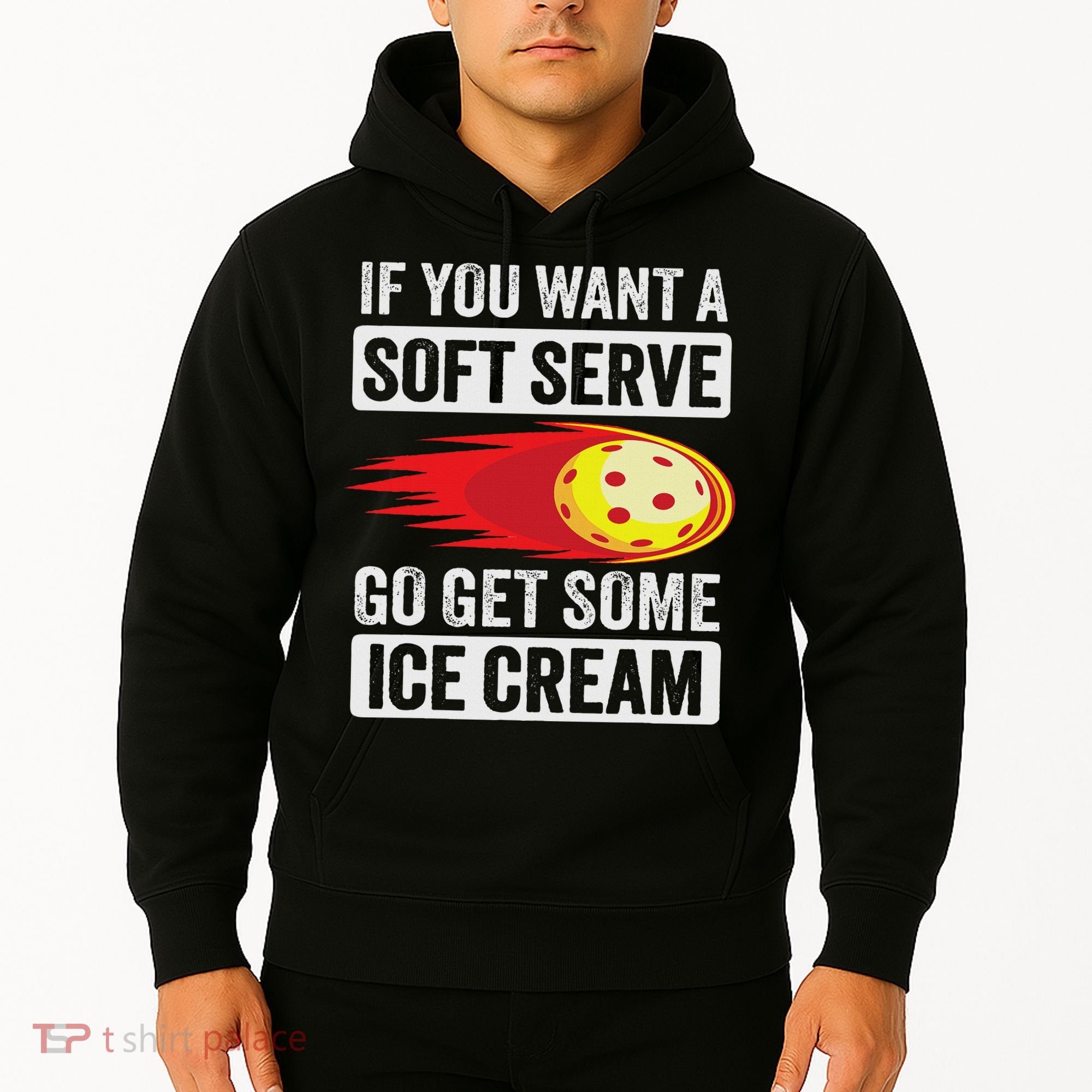 Pickleball Soft Serve Ice Cream Funny Pickleball Hoodie