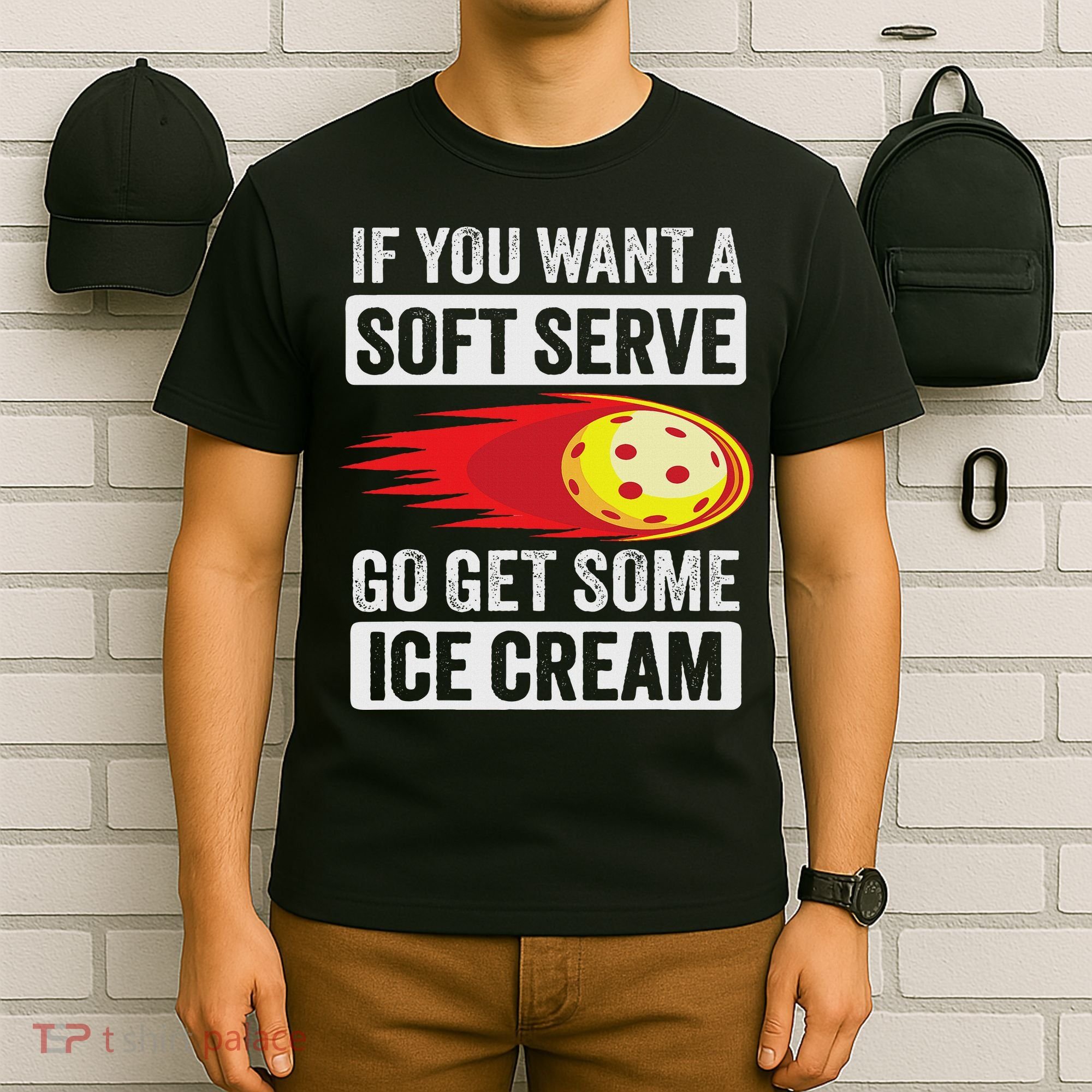 Pickleball Soft Serve Ice Cream Funny Pickleball T-Shirt