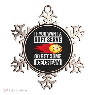 Pickleball Soft Serve Ice Cream Funny Pickleball Ornament
