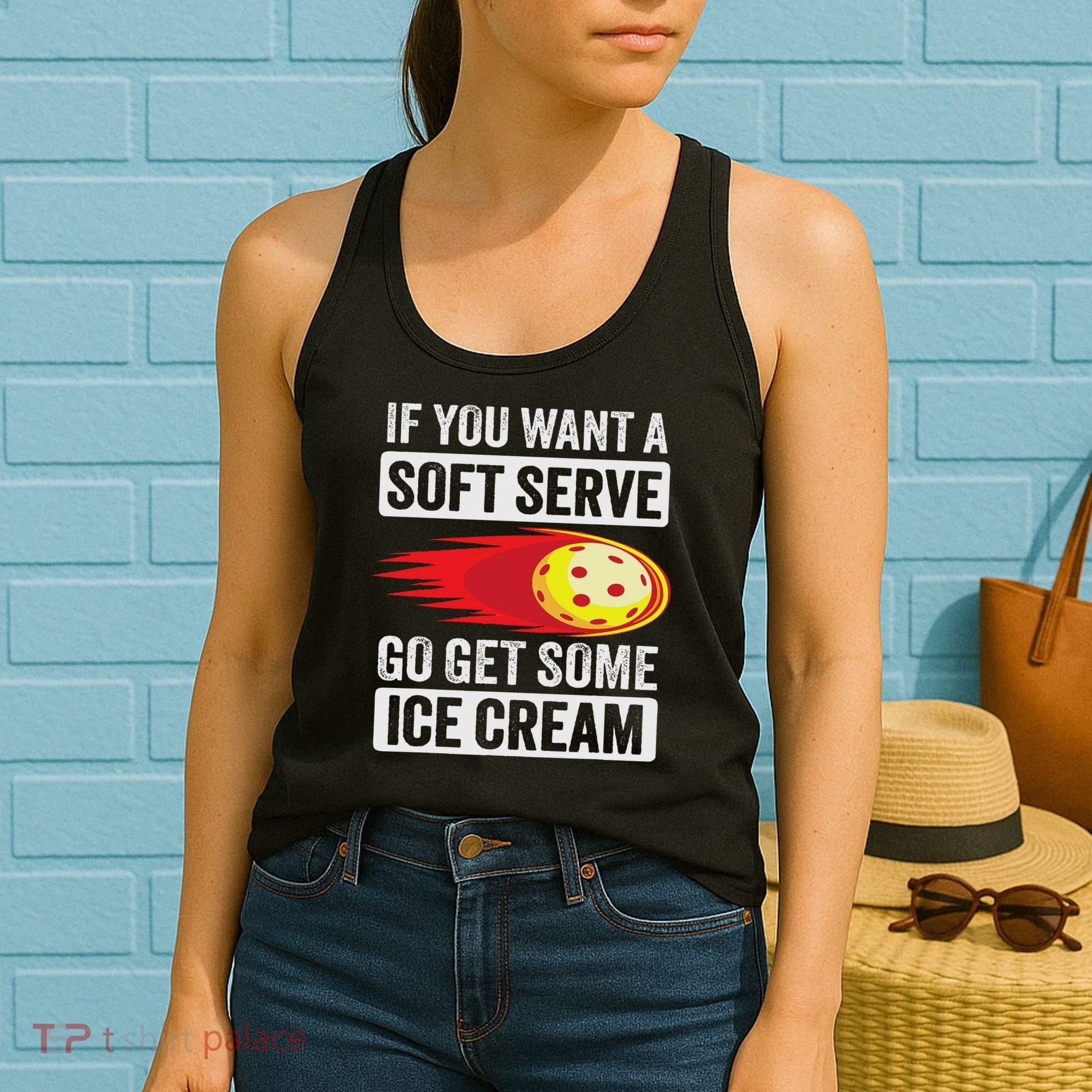 Pickleball Soft Serve Ice Cream Funny Pickleball Women's Tank Top