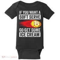 Pickleball Soft Serve Ice Cream Funny Pickleball Baby Bodysuit thumb 0