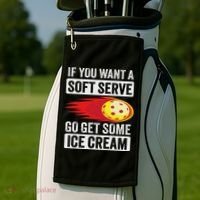 Pickleball Soft Serve Ice Cream Funny Pickleball Golf Towel thumb 2