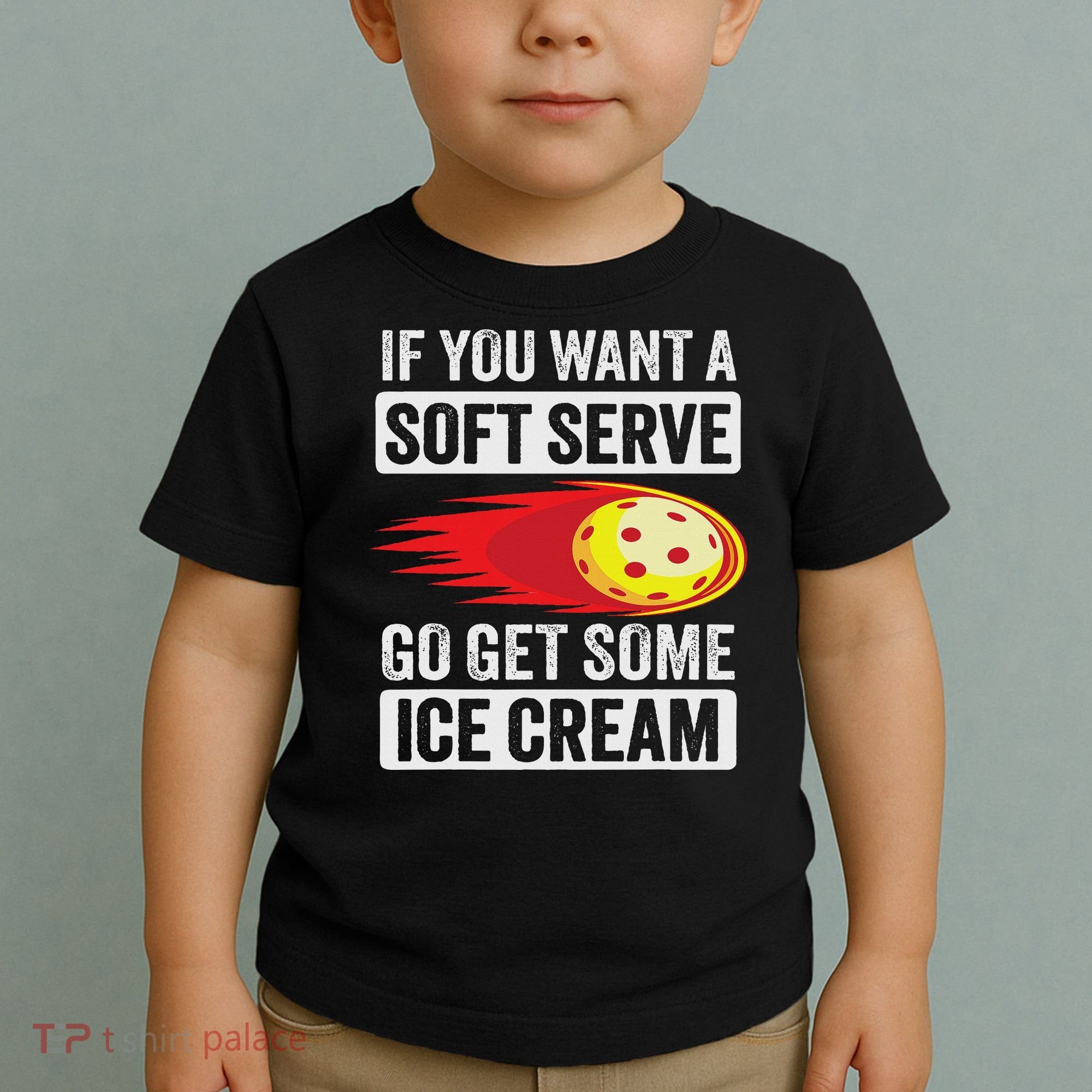 Pickleball Soft Serve Ice Cream Funny Pickleball Toddler T-Shirt