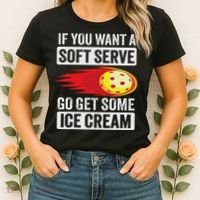 Pickleball Soft Serve Ice Cream Funny Pickleball Women's T-Shirt thumb 2