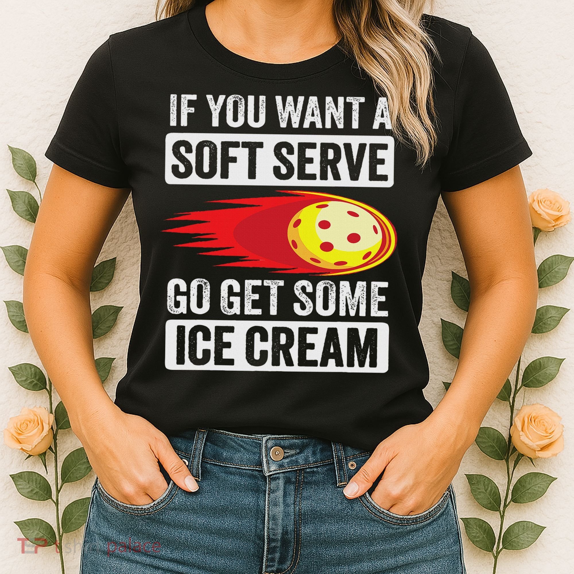 Pickleball Soft Serve Ice Cream Funny Pickleball Women's T-Shirt
