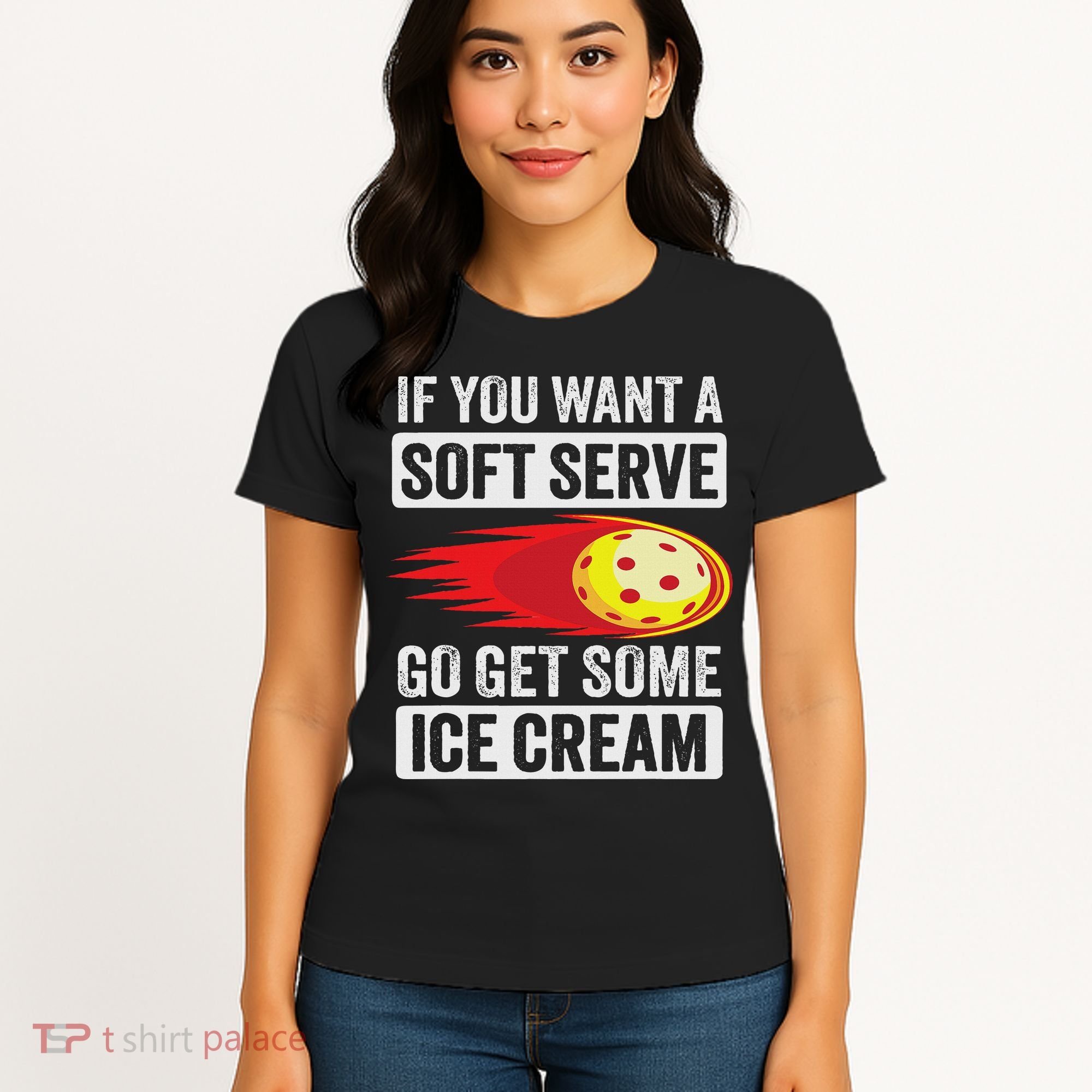 Pickleball Soft Serve Ice Cream Funny Pickleball Women's T-Shirt