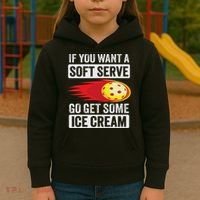 Pickleball Soft Serve Ice Cream Funny Pickleball Kids Hoodie thumb 3