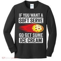Pickleball Soft Serve Ice Cream Funny Pickleball Kids Long Sleeve Shirt thumb 0