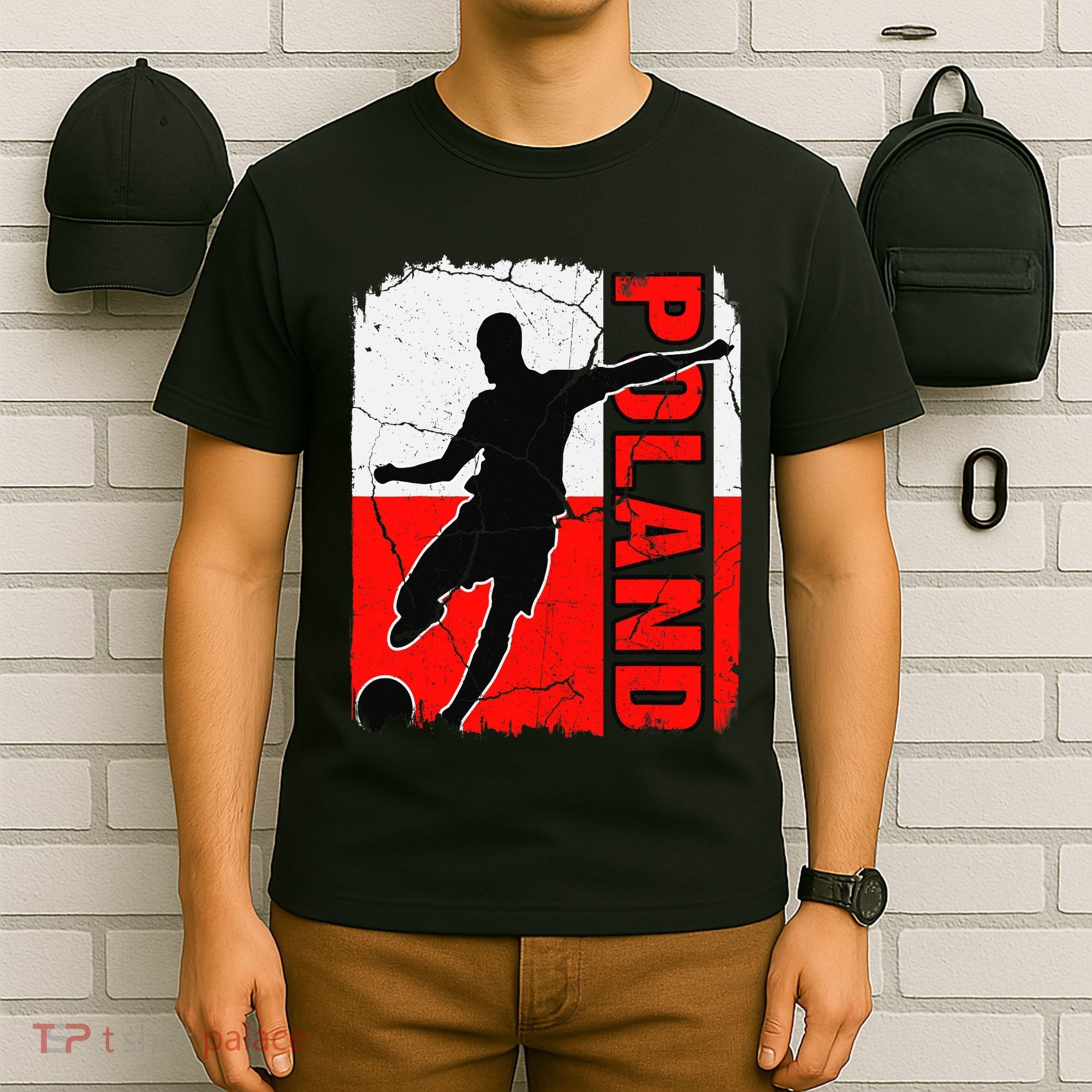 Poland Soccer Team Polish Flag Jersey Football Fans T-Shirt
