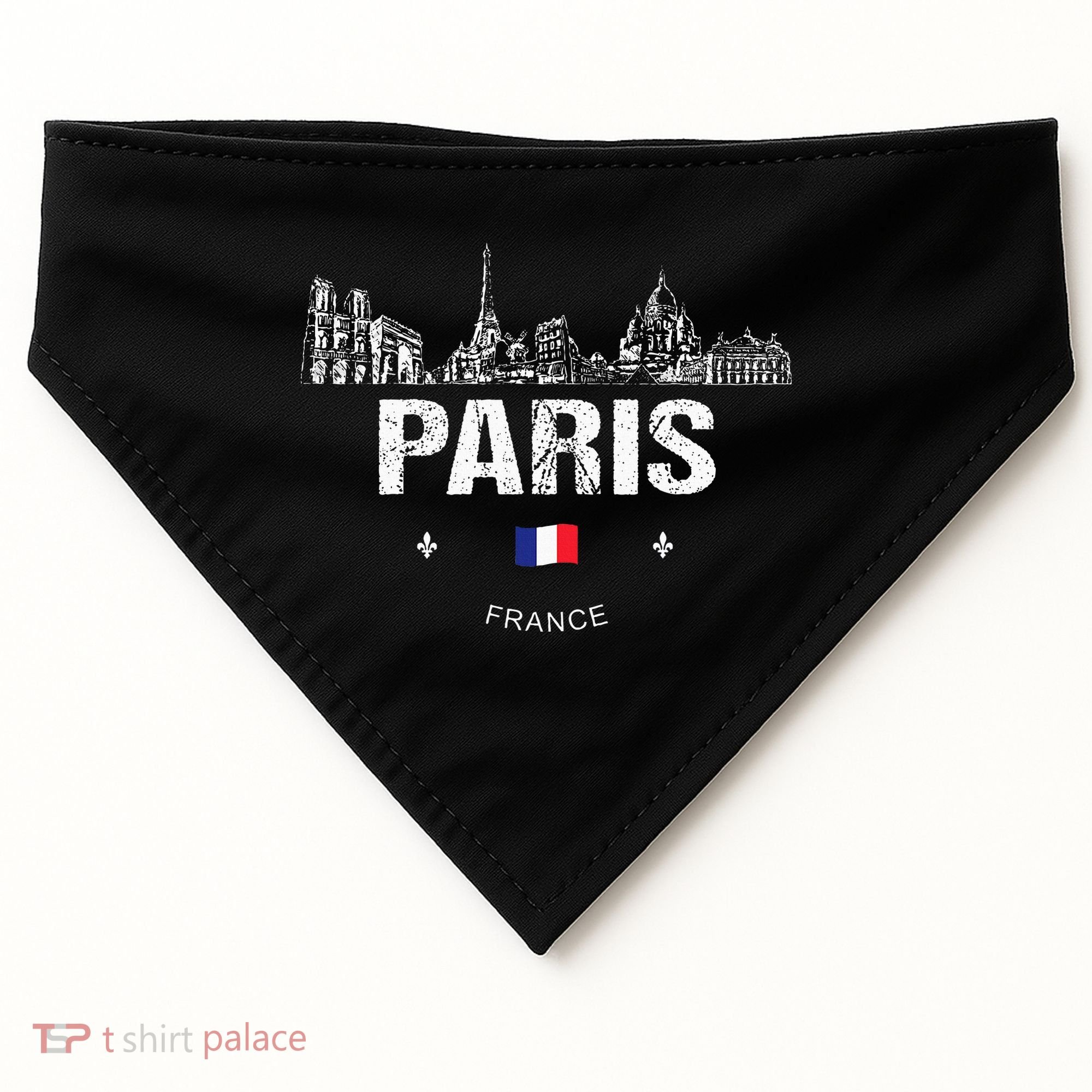 Paris Souvenir Travel USA-Made Doggie Bandana