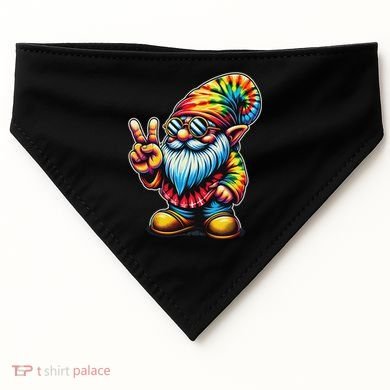 Peace Sign Tie Dye Gnome USA-Made Doggie Bandana