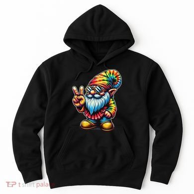 Peace Sign Tie Dye Gnome Hoodie