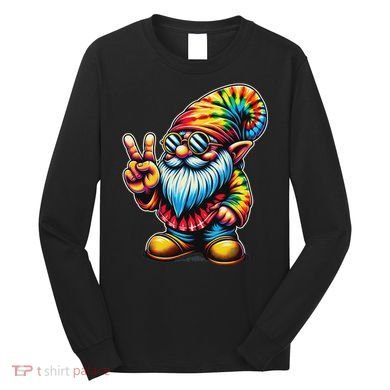 Peace Sign Tie Dye Gnome Long Sleeve Shirt