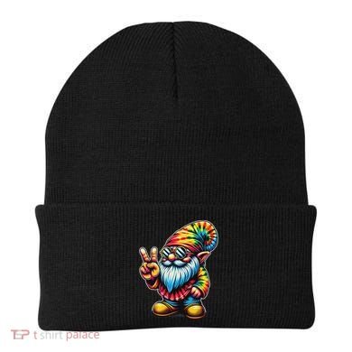 Peace Sign Tie Dye Gnome Beanie