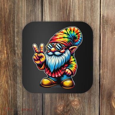 Peace Sign Tie Dye Gnome Coaster
