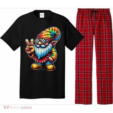 Peace Sign Tie Dye Gnome Pajama Set