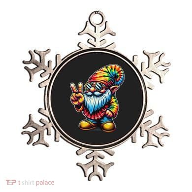 Peace Sign Tie Dye Gnome Ornament