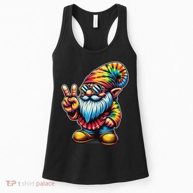 Peace Sign Tie Dye Gnome Women's Tank Top