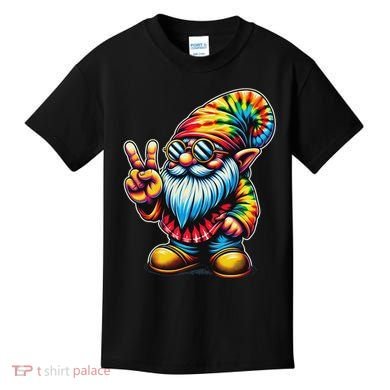 Peace Sign Tie Dye Gnome Kids T-Shirt
