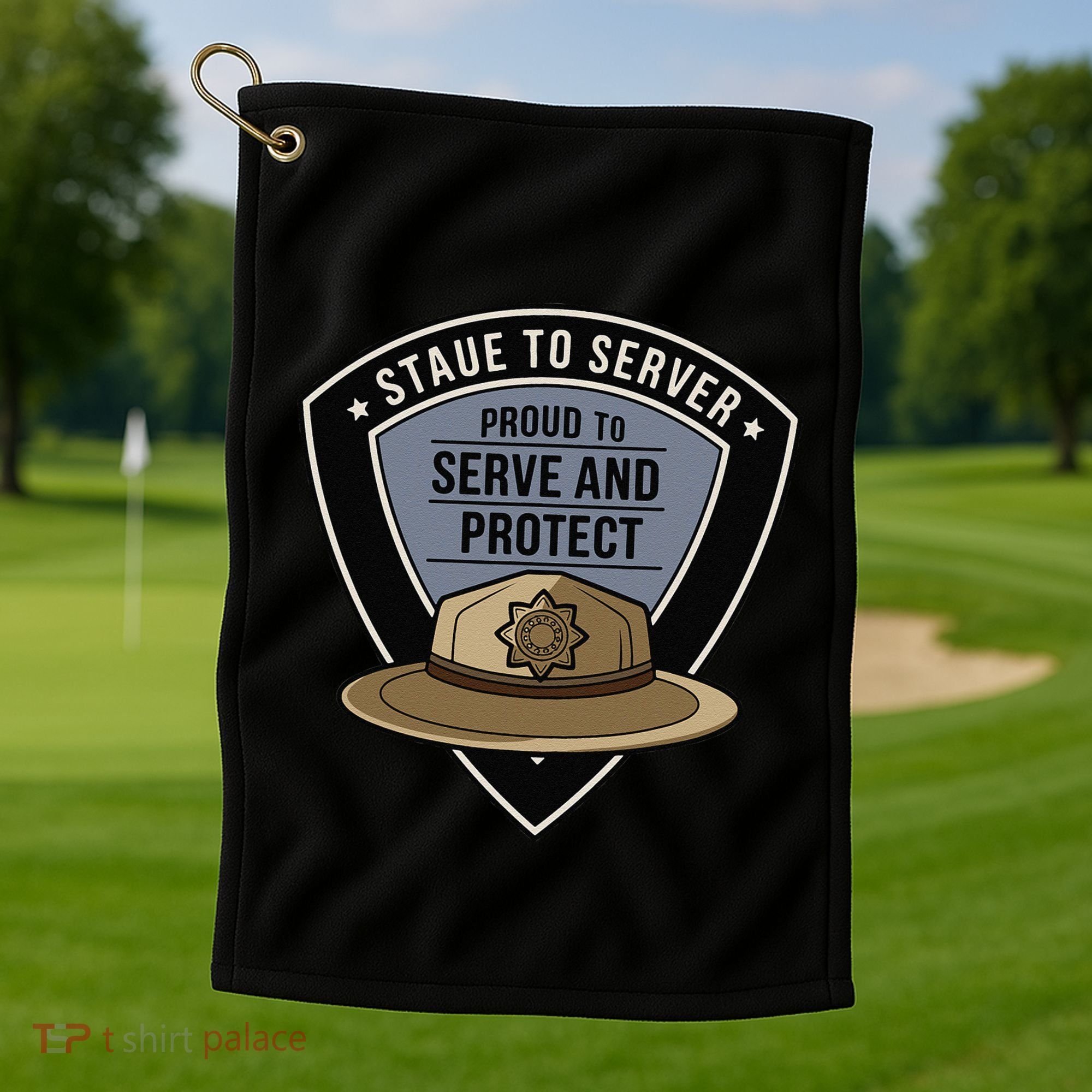 Police State Trooper Super Trooper Costume Sheriff Golf Towel