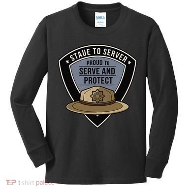 Police State Trooper Super Trooper Costume Sheriff Kids Long Sleeve Shirt