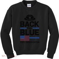 Police State Trooper Super Trooper Costume Sheriff Kids Sweatshirt thumb 0
