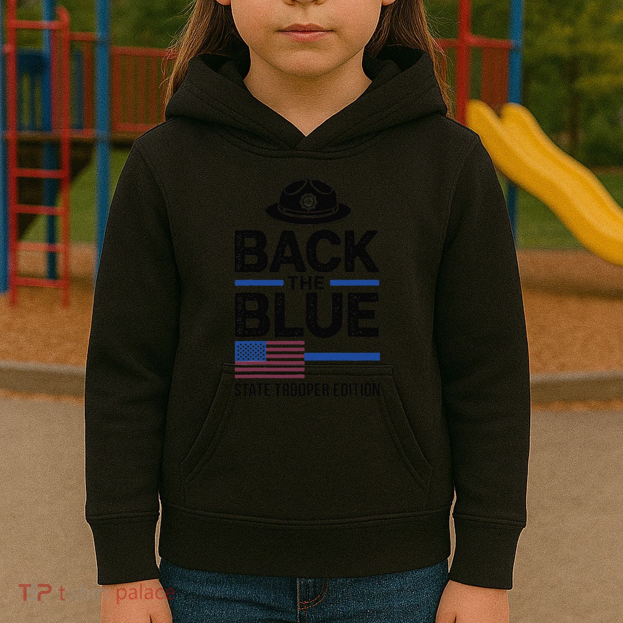 Police State Trooper Super Trooper Costume Sheriff Kids Hoodie