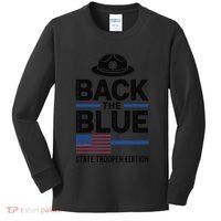 Police State Trooper Super Trooper Costume Sheriff Kids Long Sleeve Shirt thumb 0