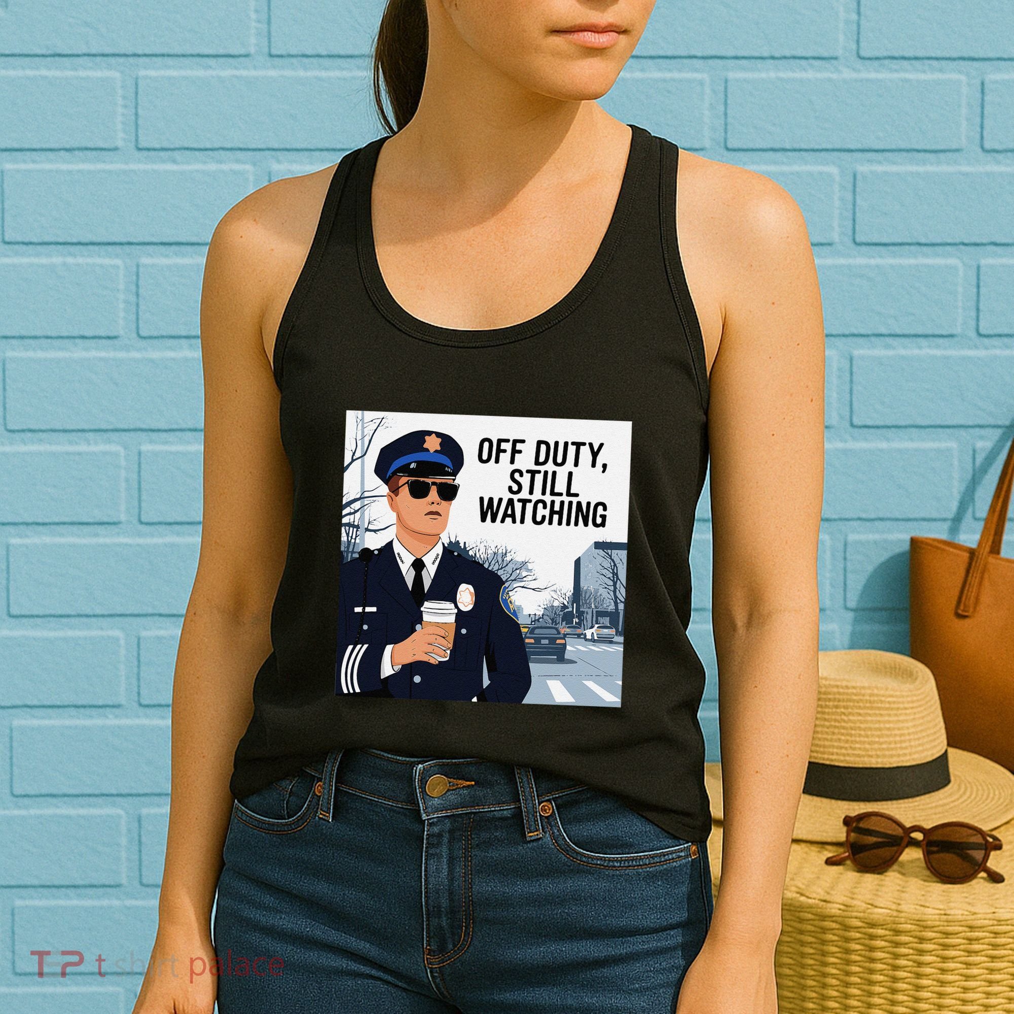 Police State Trooper Super Trooper Costume Sheriff Costume Women's Tank Top
