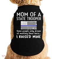 Proud State Trooper Mom Mother Thin Blue Line American Flag Cool Gift Doggie Tank thumb 0