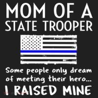 Proud State Trooper Mom Mother Thin Blue Line American Flag Cool Gift Beanie thumb 2