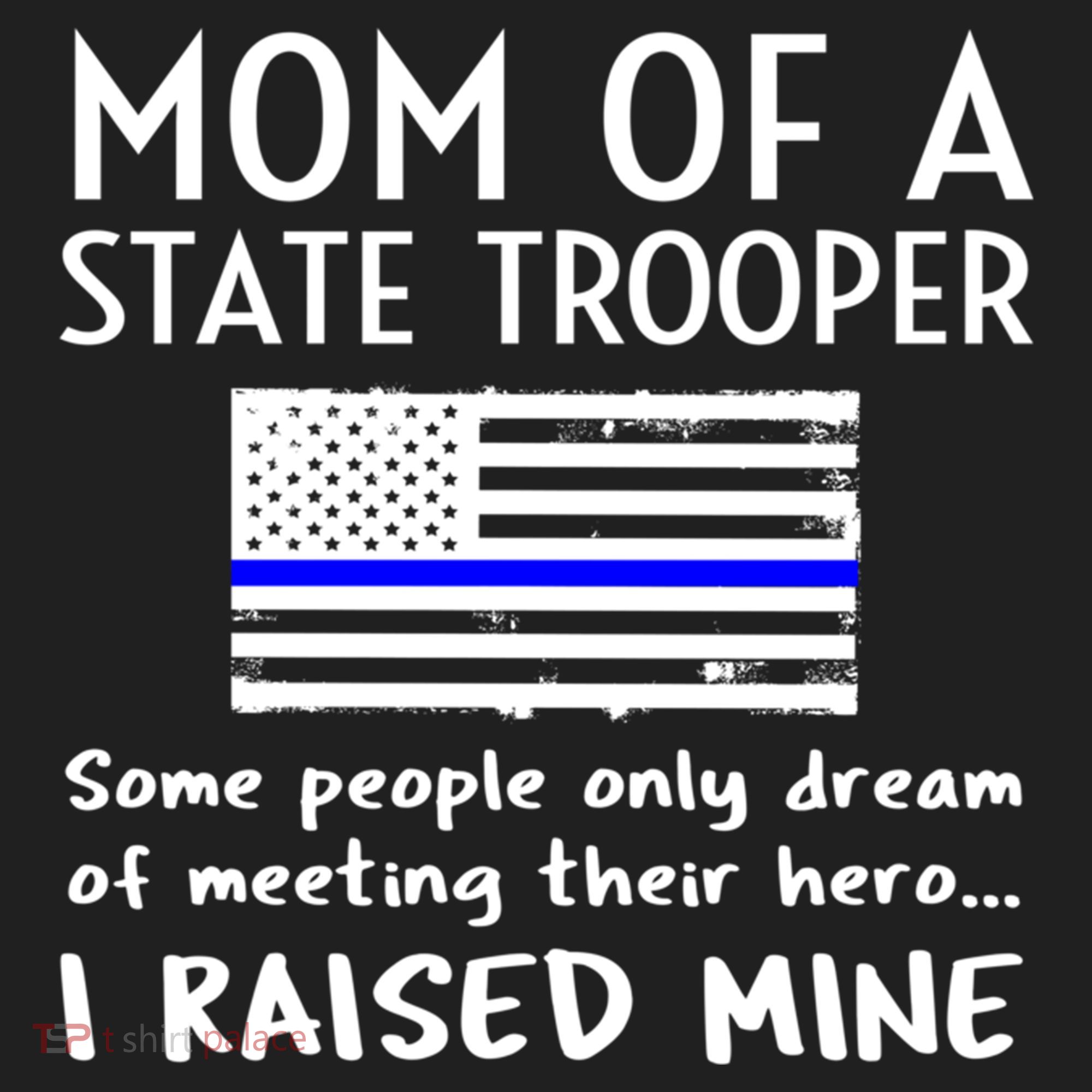 Proud State Trooper Mom Mother Thin Blue Line American Flag Cool Gift Beanie
